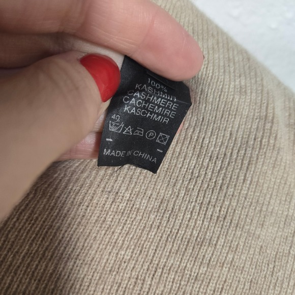 120% Cashmere Ribbed Knit Sweater Oversized Small Neutral Classic Capsule Luxury - Picture 5 of 6